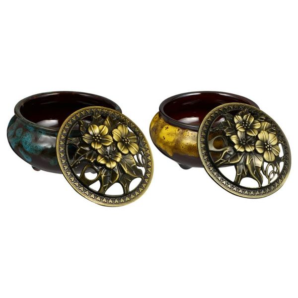 

fragrance lamps 2pcs ceramic incense burner cone porcelain holder censer