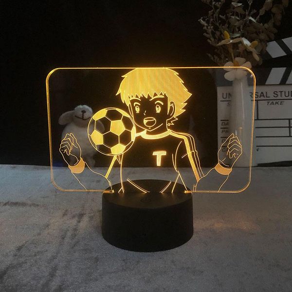 

night lights bedroom led 3d light alarm clock base lovely gift child captain tsubasa ozora japanese anime manga lamp kids