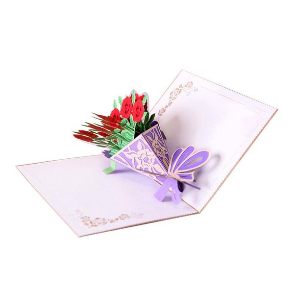 

greeting cards 15x20cm 3d roses bouquet diy papercraft for birthday valentines wedding anniversary