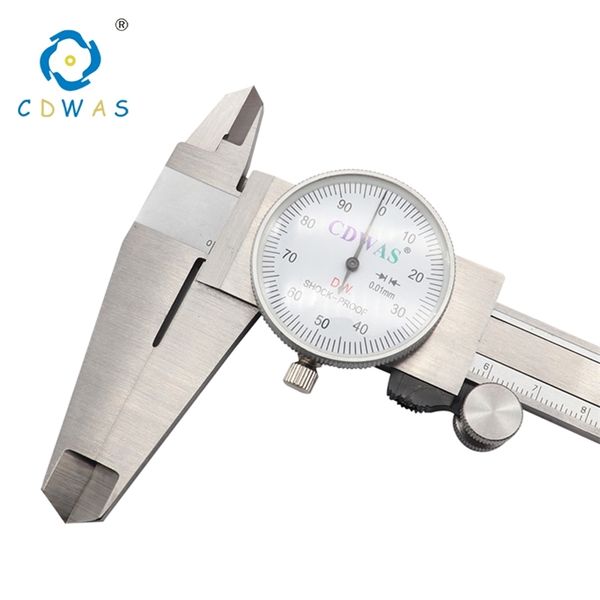 Discagem de calibre 0-150 0-200 300 mm 0.01mm Indústria de alta precisão Aço inoxidável de aço inoxidável Ferramenta de medição métrica à prova de choque 210810