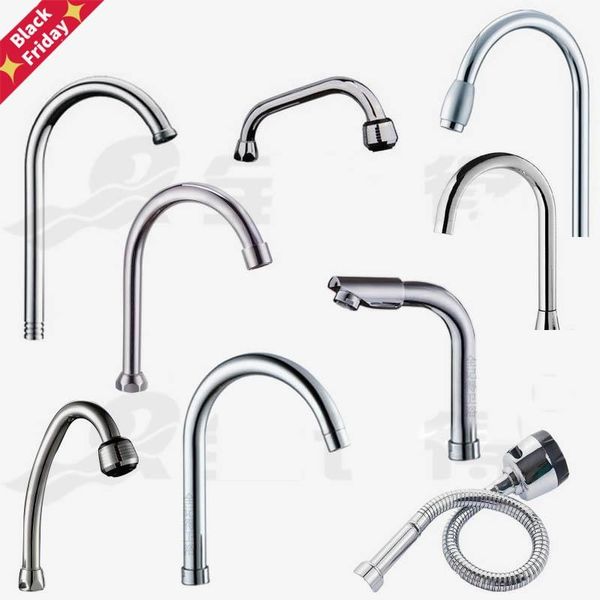 

brass kitchen faucet pipe tube spout elbow outlet fittings flexible accessories faucets