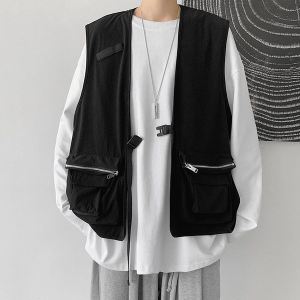 

men's vests mens korean style waistcoats summer sleeveless thin waistcoat vest men fashion outerwear coat casual jacket male, Black;white