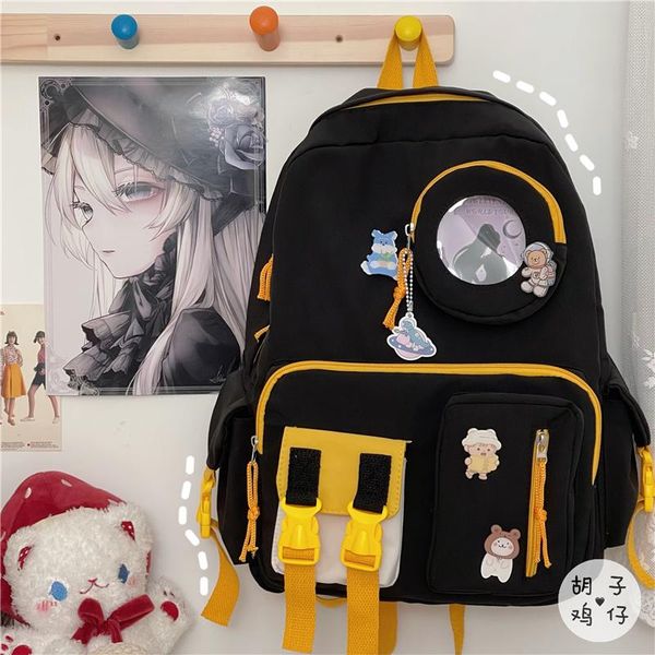 

contrasting color backpack female japanese cute girl heart ins wind junior high school student schoolbag