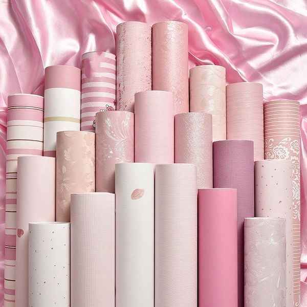 

wallpapers 60cm x10m bedding room waterproof wall sticker home decor pvc imitation cloth self adhesive wallpaper for girl kids