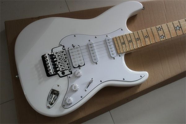 

flyoung st double swing 22 electric guitar five pointed star fingerboard inlaid with pure white, which can be customized and modified as req