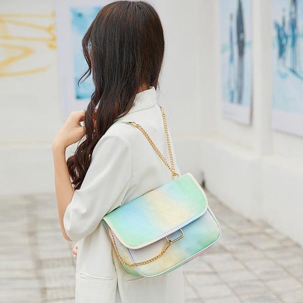 

women's shoulder bag 2021 trend color changing diamond chain crossbody bags