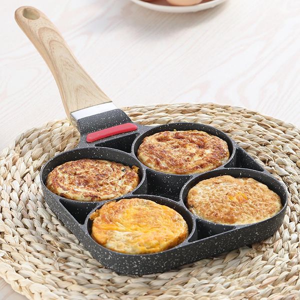 

Nonstick Frying Pan Four Hole Frying Pan for Egg Frying Hamburger Making Aluminum Alloy Steak Breakfast Maker Kitchen Tools
