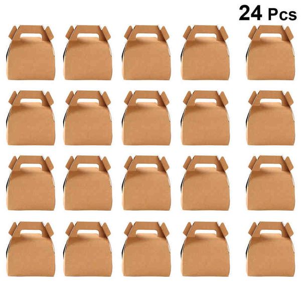 24 pcs caixa de bolo portátil com punho biscoitos biscoitos boiling caixas de papel recipiente de cupcake diy caixa de presente doce caixa de festa h1231