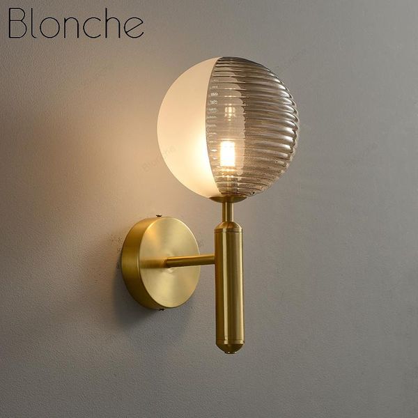 

wall lamp creative half glass lights modern bedside for bedroom living room sconce corridor aisle lighting fixtures g9
