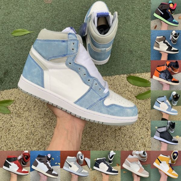 

2021 high og 1 1s men basketball shoes dark mocha university blue chicago hyper royal twist unc jumpman women shoe trainers sports sneakers