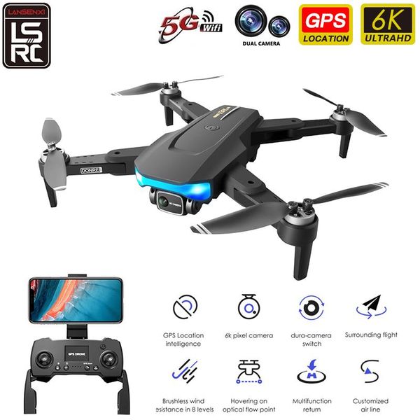 

drones 2021 ls38 drone 6k hd camera fpv gps 5g wifi professional aerial pography brushless motor rc quadcopter toys