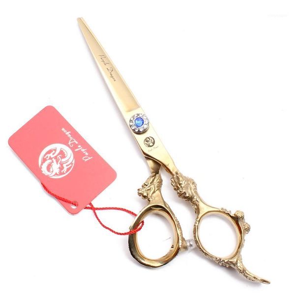 

5.5" 16cm jp 440c purple dragon gold thinning scissors flat cutting shears haircut set salon hair z90041