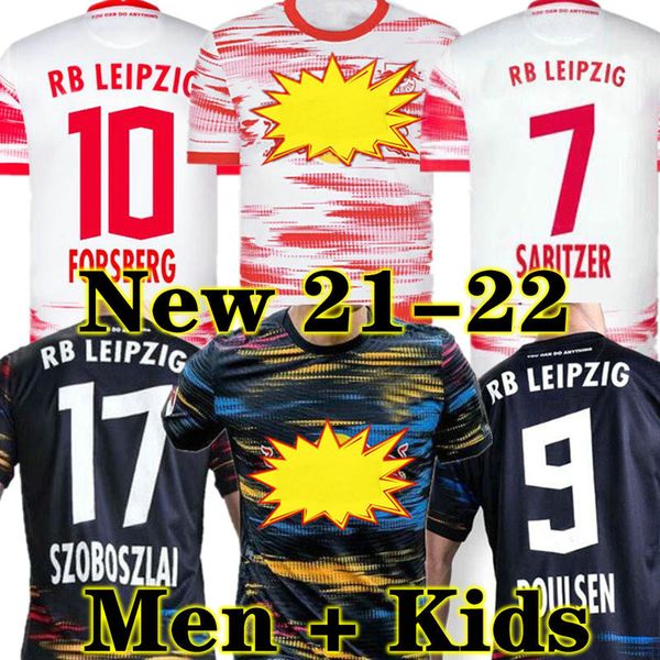 

forsberg 21 22 soccer jerseys sabitzer sÃ¸rloth camiseta hee-chan maillot upamecano poulsen olmo orbÃ¡n 2021 2022 football shirts kits angelin, Black;yellow