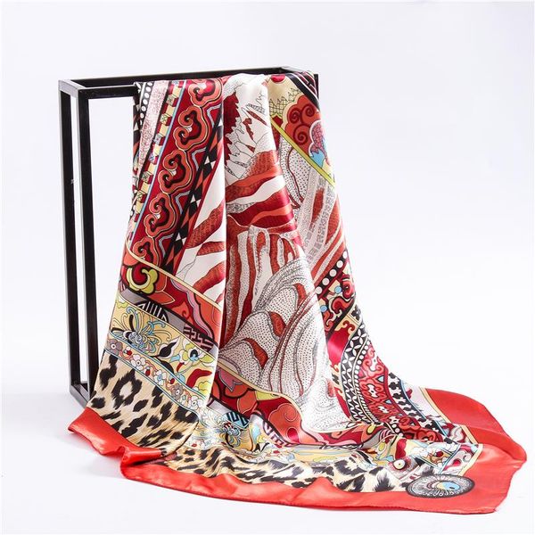 

scarves summer silk square scarf fashion print design shawl and wraps headkerchief female bandana luxury women foulard 2021, Blue;gray