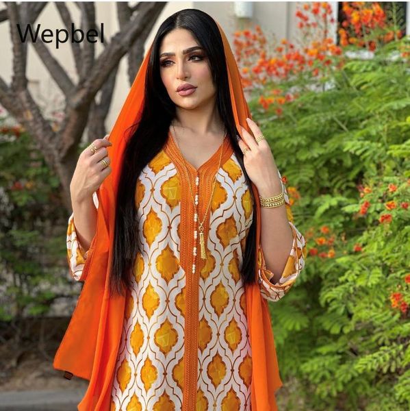 

ethnic clothing wepbel women robe loose plus size printed abaya muslim ramadan dress summer long sleeve lace islamic, Red