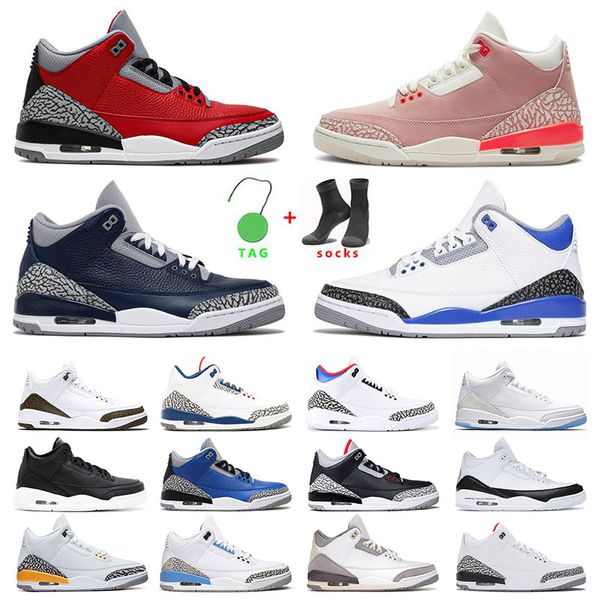 

jumpman 3 3s retro basketball shoes for men women unc georgetown racer blue rust pink mocha black cement iii white knicks rivals sports snea