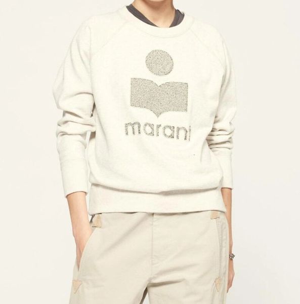 

21 early autumn new women's i m classic pattern hand-held special embroidered cotton round neck beige sweater, Black