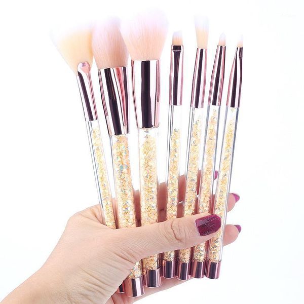 

7/10pcs makeup brushes tool blending beauty cosmetics kit set of brush face eyeshadow lip artist mermaid highlighter foundation1
