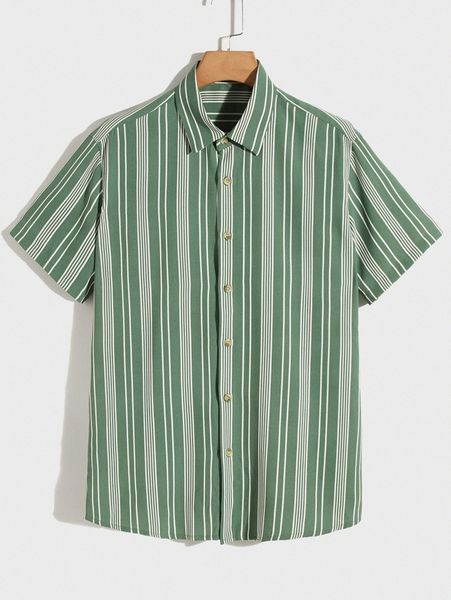 

men striped button up detail shirt p2xi#, White;black
