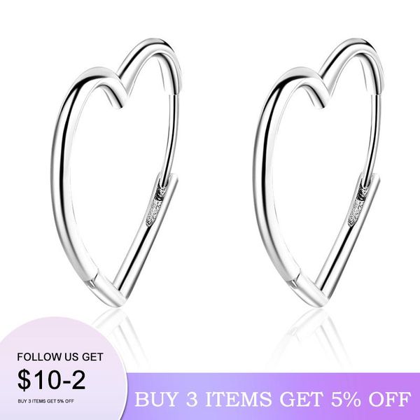 

hoop & huggie starmoon simple silver color earrings two colors love heart for women gift, Golden;silver