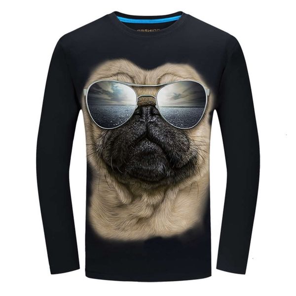 

men's t-shirts three dimensional animal pattern printed clothes autumn fashion large wolf t-shirt fattening long sleeve 3d 8a4a, White;black