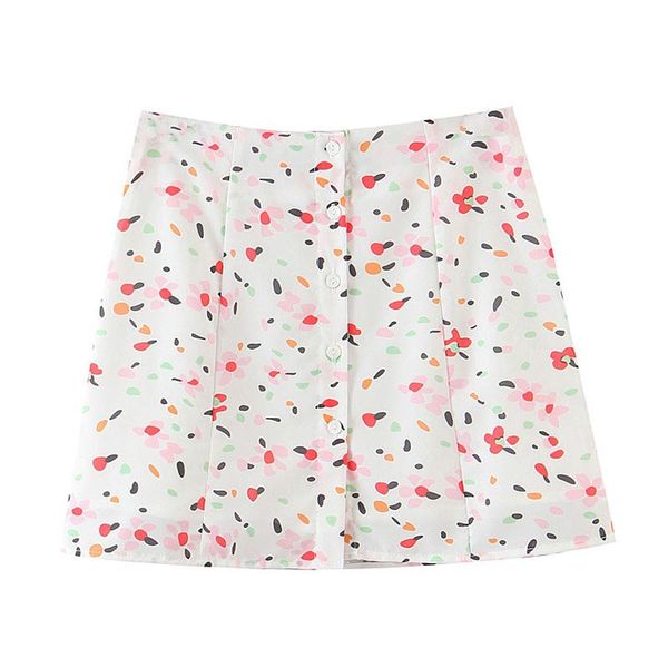 

skirts print a line women summer button fashion pleated mini skirt lady high waist work casual short bottoms jupe femme, Black