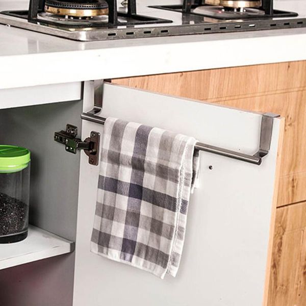 

bathroom storage & organization stainless steel door towel rack bar hanging holder space saving kitchen cabinet shelf