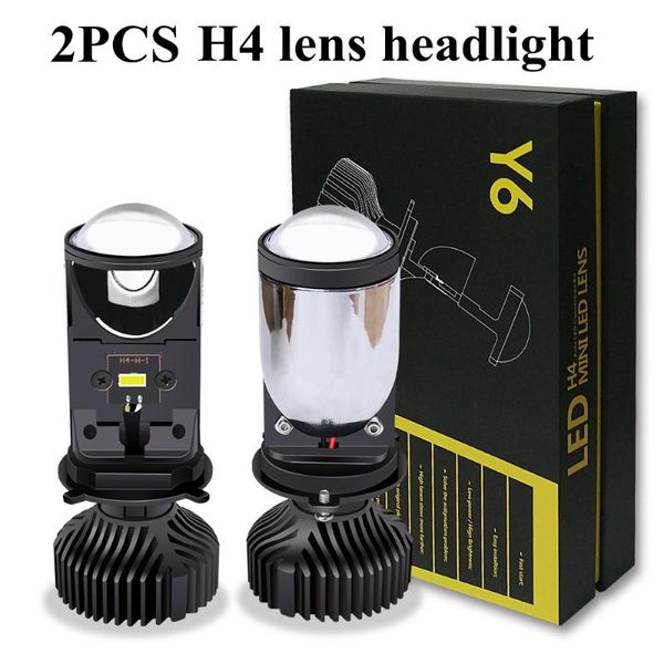 

car headlights 2pcs canbus 60w/pair lamp h4 led lens headlight motorcycle bulb 8000lm conversion kit hi/lo beam 12v/24v rhd lhd