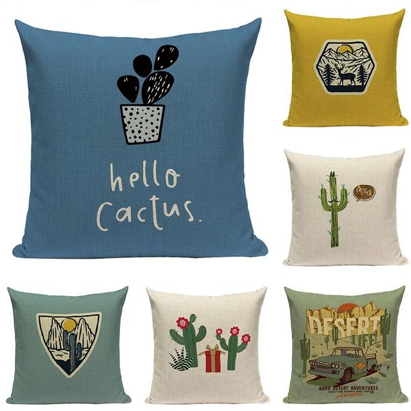 

decorative cushion cover desert decor pillows case 45cm*45cm llama cactus pillow covers floral scenery throw cushion/decorative