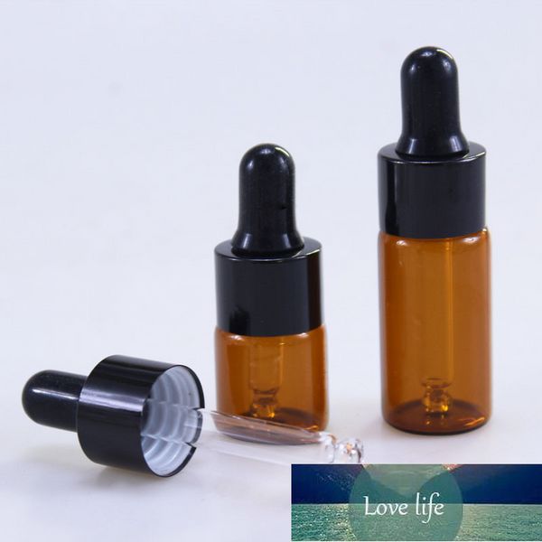 Verpackungsflaschen 50 Stück 5 ml 10 ml 15 ml 20 ml Tragbares ätherisches Bernstein-Aromatherapieöl mit Augentropfer, leerer Mini-Tropfer