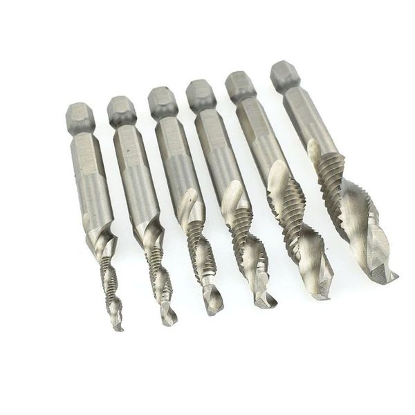 

hand tools hexagon shank drilling tapping integrated composite tap for screw machine metric and british high speed steel 6pcs