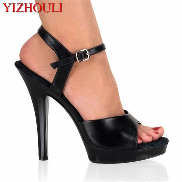 

lady's 5 inch high heels 13 cm sandals women's night club, Black