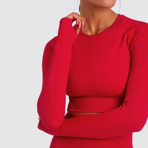 

yoga outfit seamless sports women push up gym clothing crop shirts fitness workout active