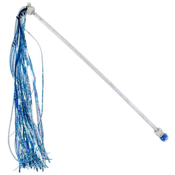

cat toys fashion fairy funny sticks fringed diamond ring paper bells long rod stick teaser blue