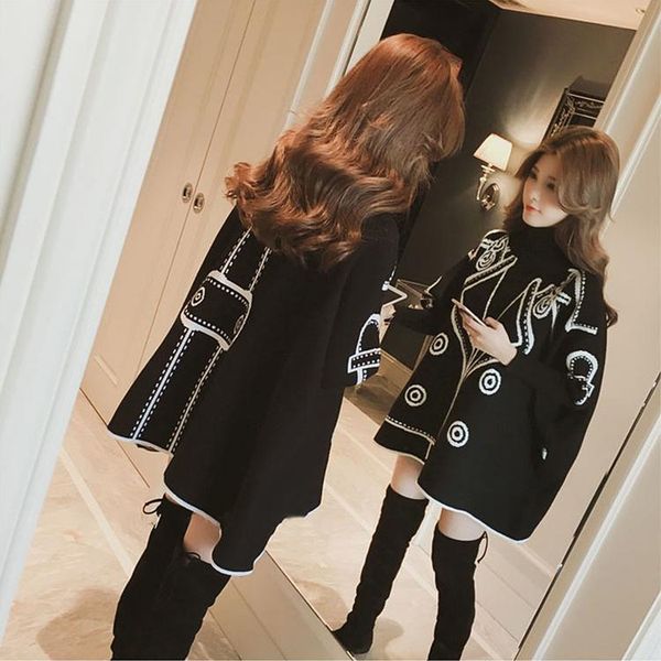 

women's sweaters pattern knitted sweater women high collar pullover korean oversized batwing sleeve loose casual autumn winter clothes, White;black