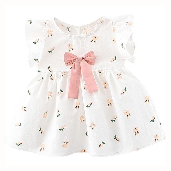 

spring and autumn infant baby girl bow dress short sleeve princess skirts casual toddler dresses for girls birthday clothes girl's, Red;yellow