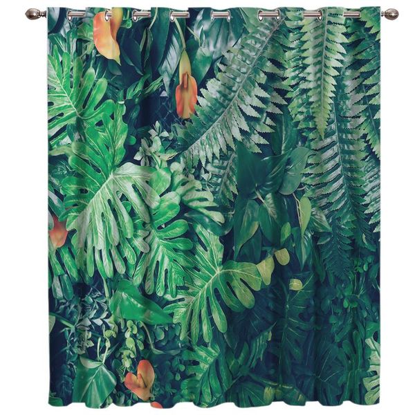 

curtain & drapes outdoor jungle tropical leaves window treatments curtains valance blinds living room decor kitchen bedroom kids