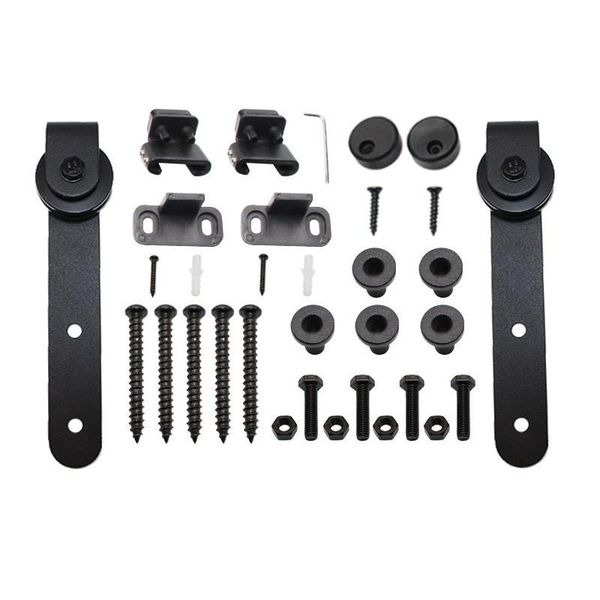 

mini sliding barn door hardware kit mounted hanging rail hanger track steel closet roller for single other