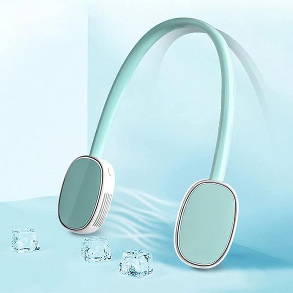

electric fans portable neck hanging fan usb rechargeable bladeless mini silent cooling personal summer air cooler