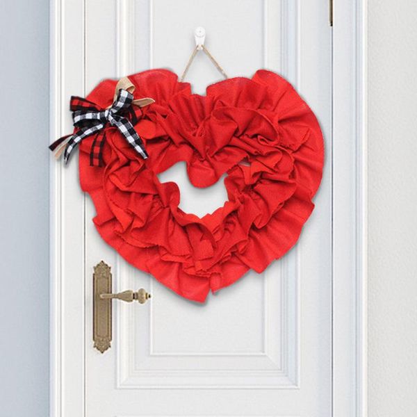 

decorative flowers & wreaths red heart door hanger valentine's day wreath creative party props decoration for home living room bedroom