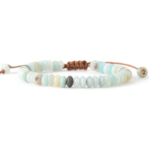 

beaded, strands women bracelet disc shape amazonite friendship bracelets fashion punk jewelry gifts, Black