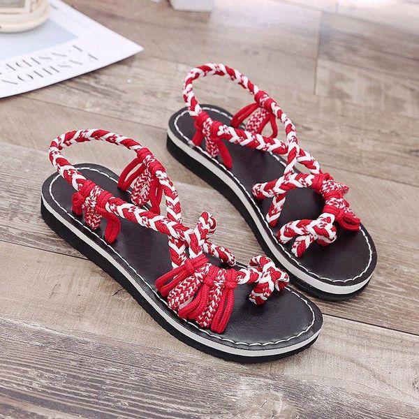 

europe and the united states toe flat shoes cross straps roman sandals women's large size beach, Black