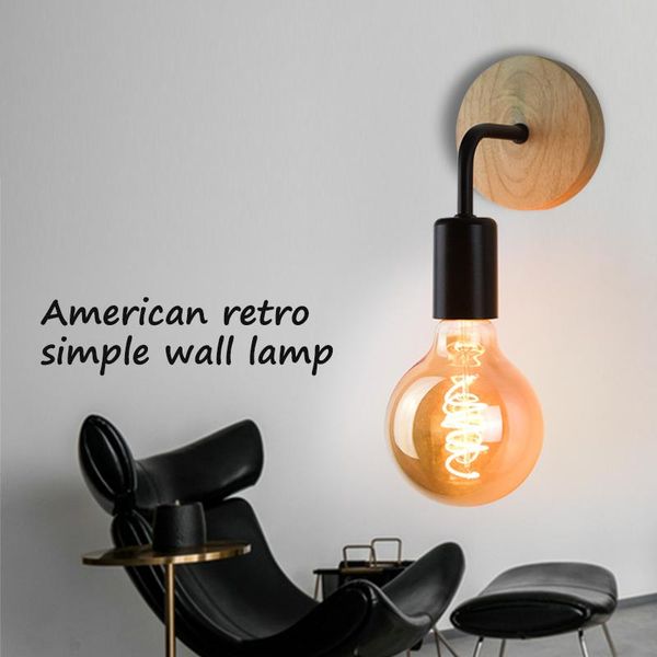 

wall lamp wood vintage sconce lights fixture e27 110v 220v bedside retro industrial decor dining room bedroom light