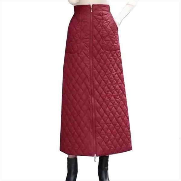 

autumn winter down cotton womens skirt solid color mid-length a-line thick warm female plus size 5xl, Black