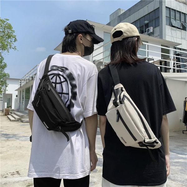 

women solid color waist bag couple fashion personality chest bags men shoulder pack messenger package purses fanny belt