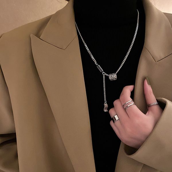

geometric pendant designed by fashion minority, Black