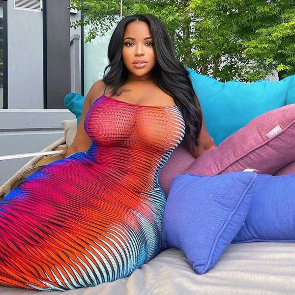 

casual dresses women beach mesh cover boho holiday ladies skinny slim bodycon sleeveless backless summer leopard midi dress tube pr564m, Black;gray