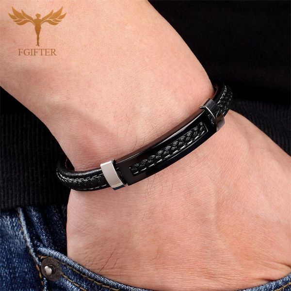

charm bracelets men fashion leather wristband bangle stainless steel jewelry accessories wristlet trinket bilezik, Golden;silver