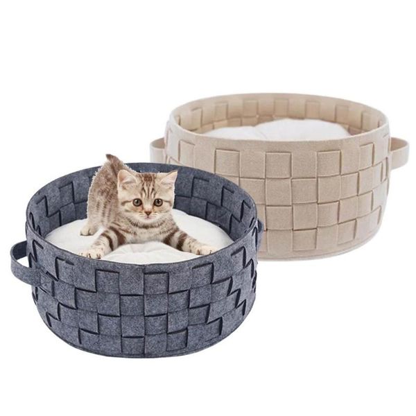 

cat beds & furniture sleep comfort cats bed little mat basket for cat's house products pets felt cushion sleeping nest pet supplies