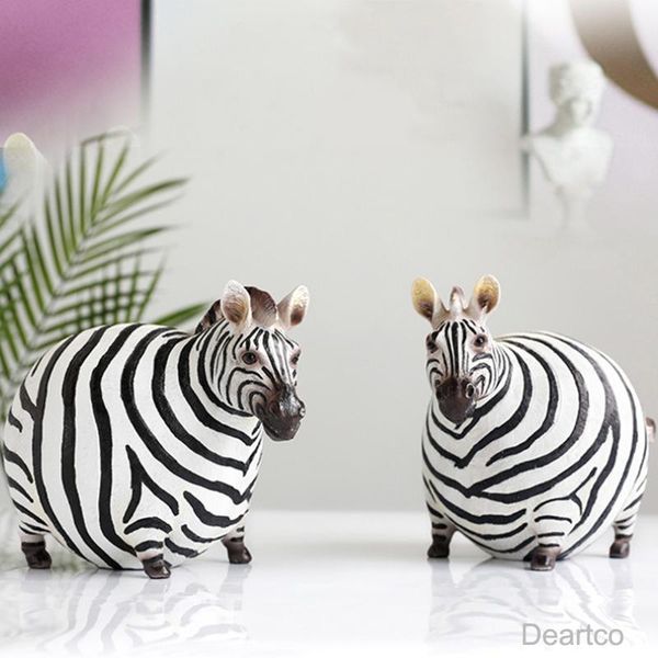 

decorative objects & figurines resin home decoration nordic zebra crafts couple fat living room desk gifts